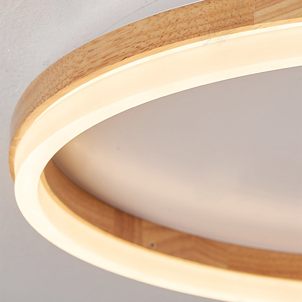 Muto Moderne LED Plafoniere Legno/Acrilico Rotonda Dimmerabile