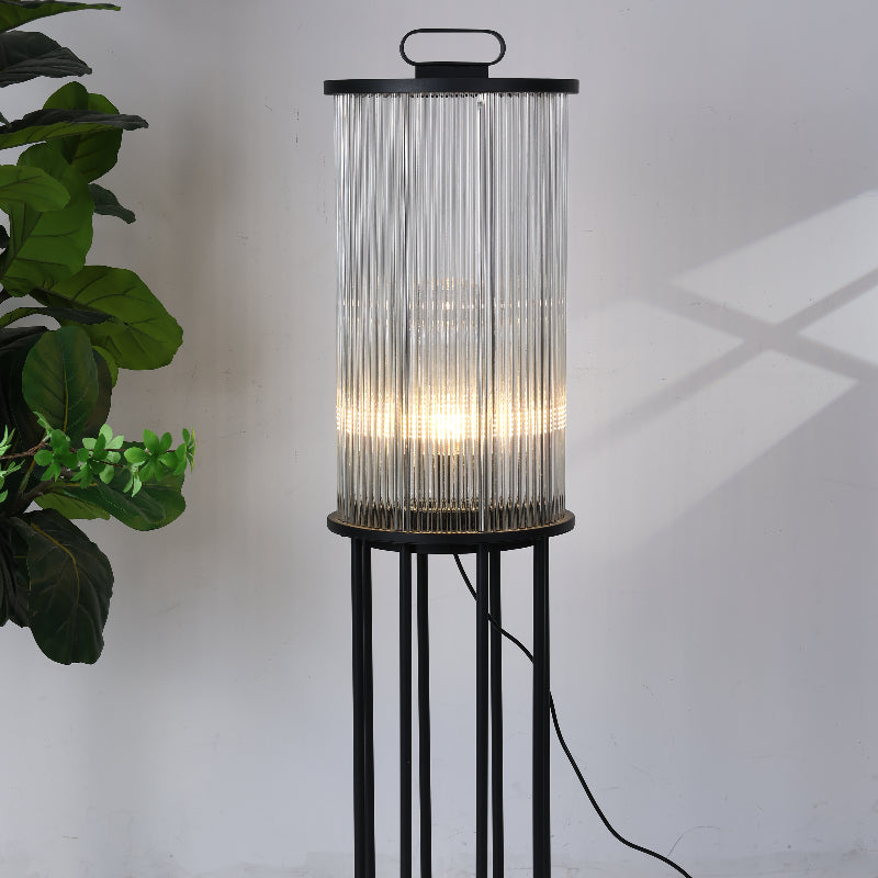 Arisha Moderna LED Lampada da Terra Metallo/Vetro Nero Giardino
