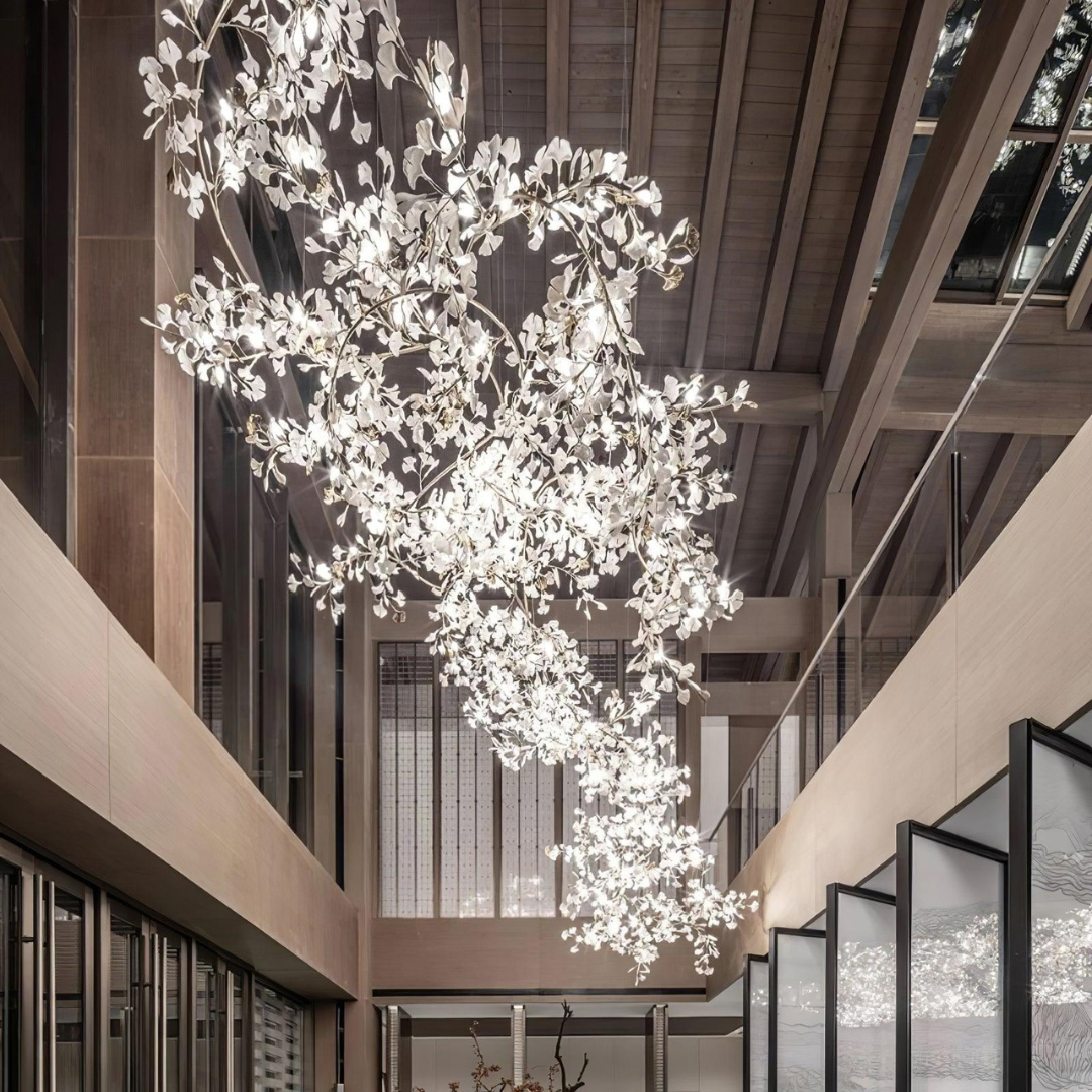 Olivia Design Bellissimo LED Lampade a Sospensione Irregolare Ginkgo Biloba Metallo Ceramico Soggiorno