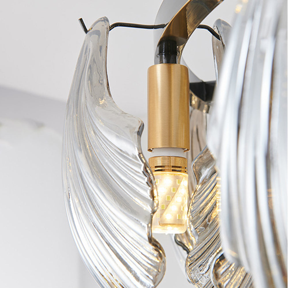 Kristy Moderne LED Conchiglia Anulare Lampade a Sospensione Metallo Vetro Nero/Oro Soggiorno/Camera da Letto