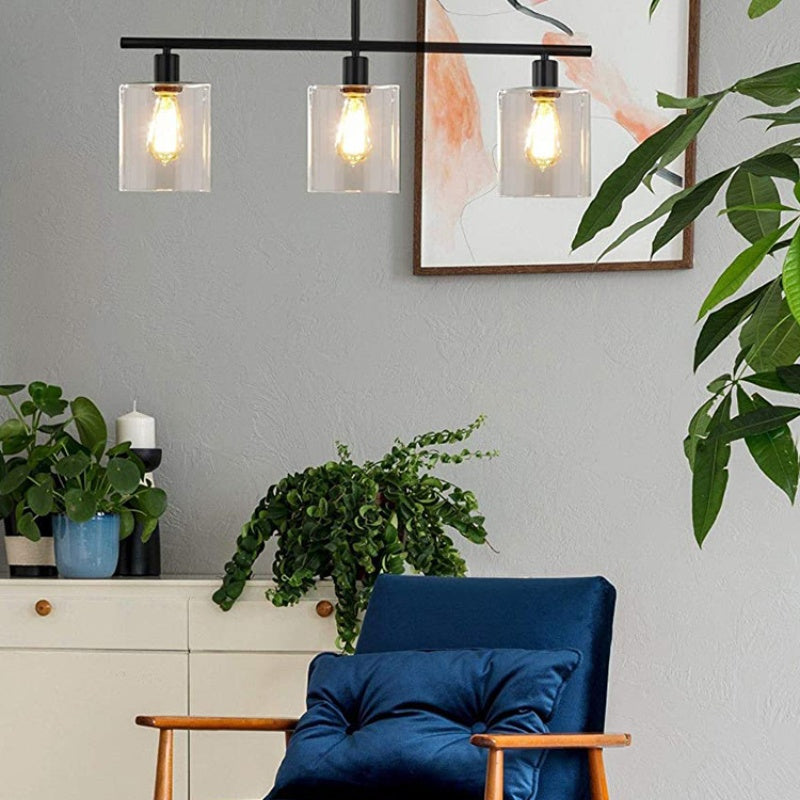 Arisha Industria Minimalista LED Lampadari Nero Metallo Cucina