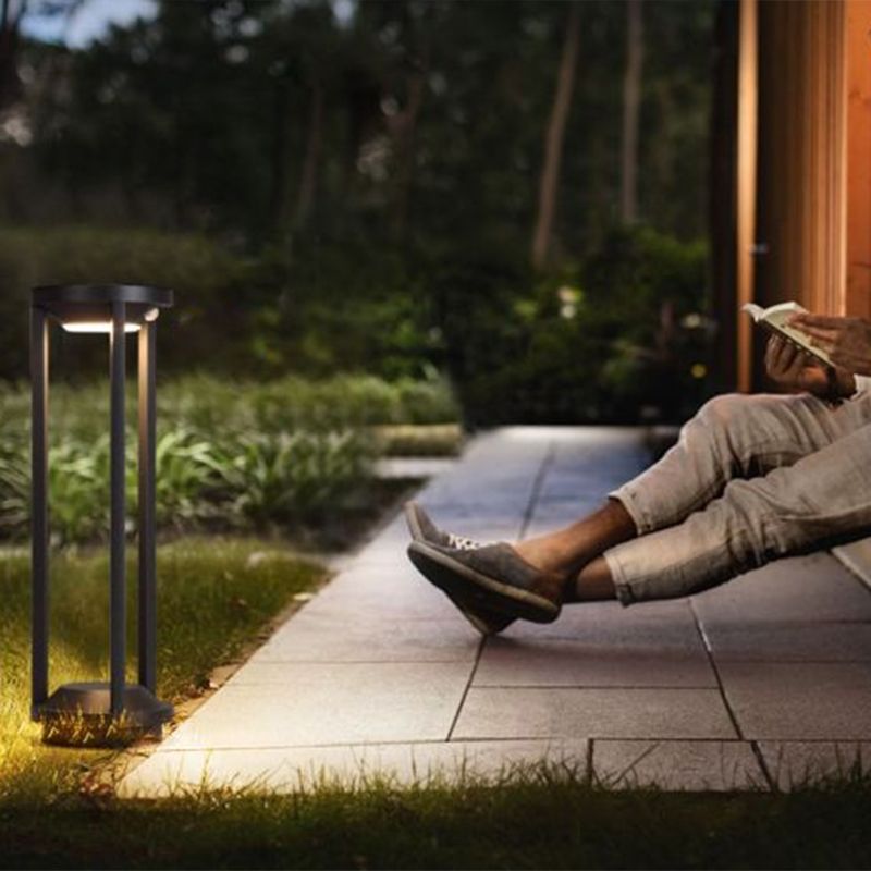 Ray Minimalista Cilindrico Solare LED Metallo Lampade da Esterno