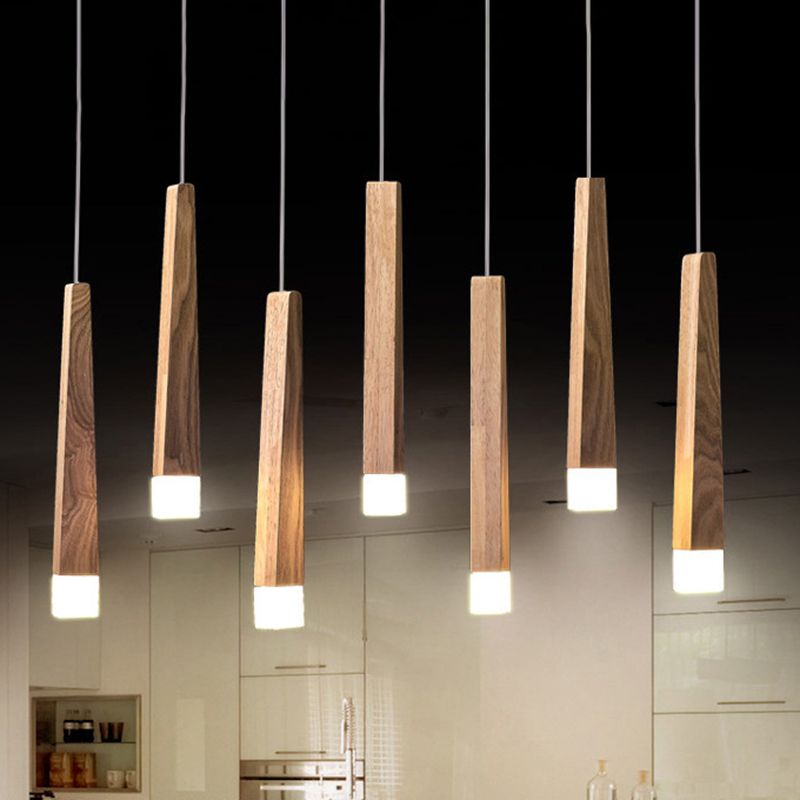 Muto Minimalista Legno/Acrilico Lampade a Sospensione Camera da Letto/Soggiorno