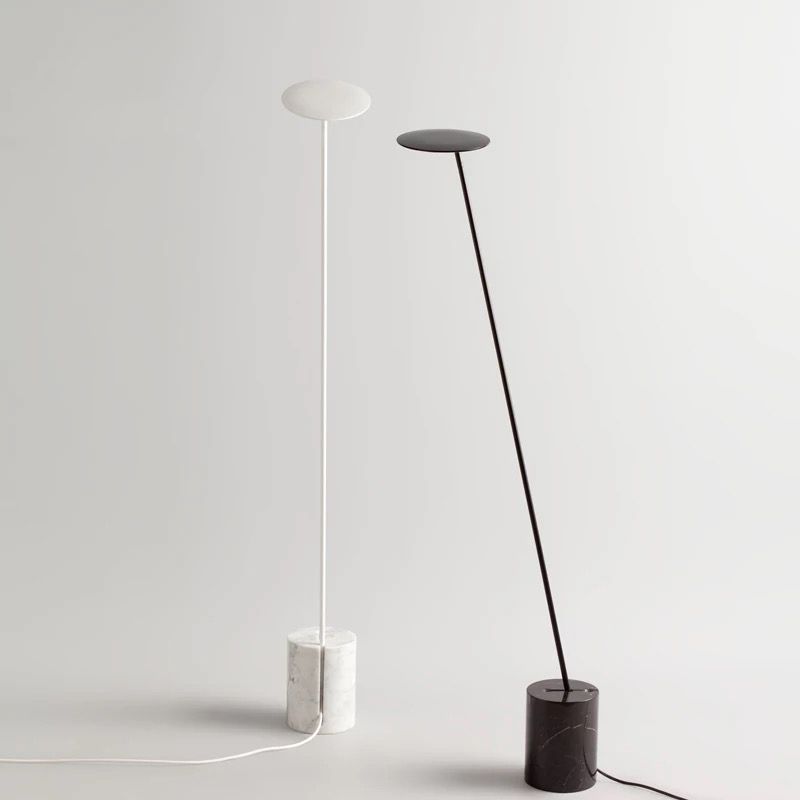 Valentina Design LED Lineare Lampade da Terra Bianco/Nero Metallo Soggiorno/Camera da Letto