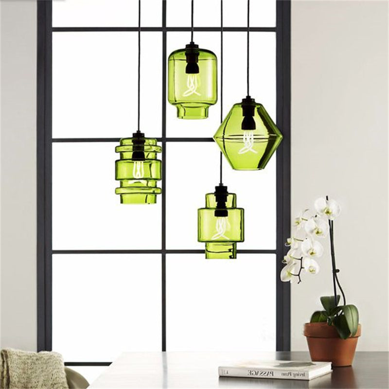 Arisha Art Deco Vetro Cilindrico Lampade a Sospensione