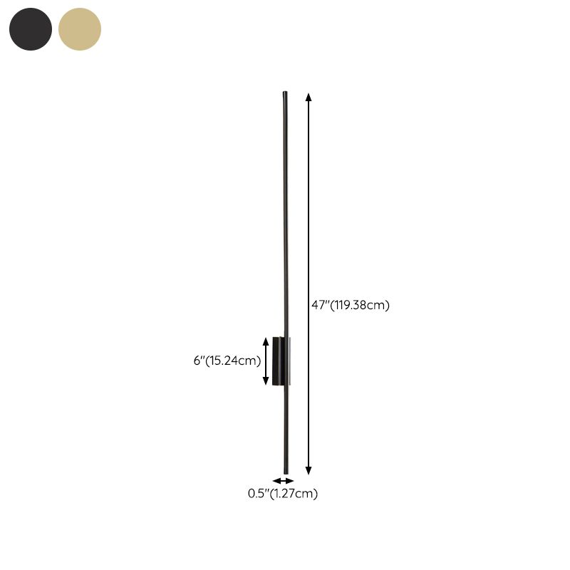 Arisha Moderna LED Applique Metallo Acrilico Nero/Ottone Lineare