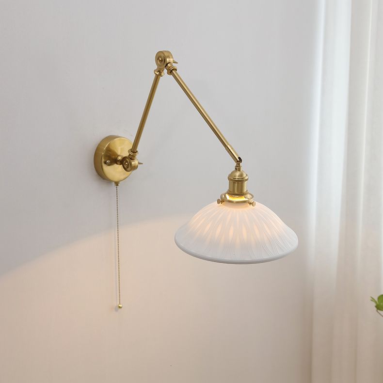 Arisha Applique Moderno Tamburo Ceramica Metallo Regolabile,Bianco