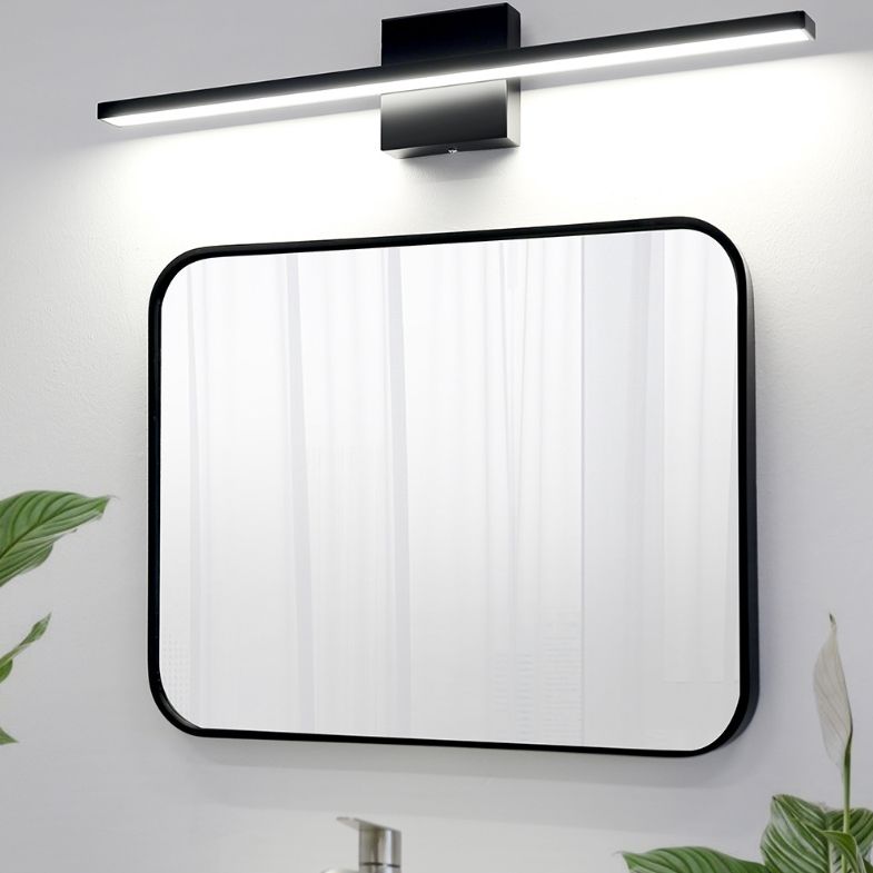 Arisha Moderno Classico Lineare LED Applique Metallo Nero/Argento Specchio Bagno