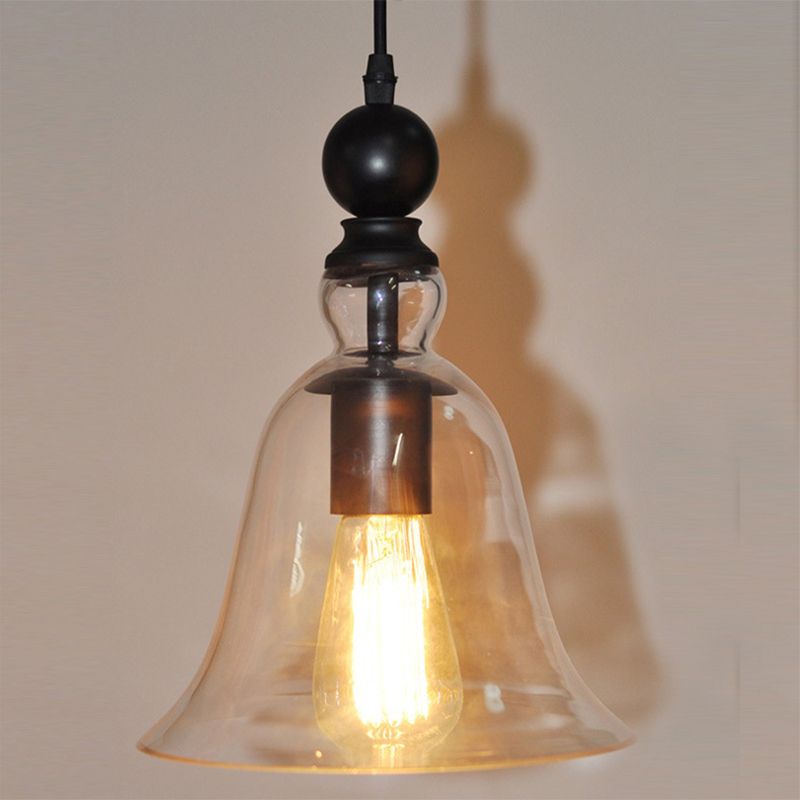 Arisha Campana Vintage Vetro Lampade a Sospensione Trasparente Soggiorno