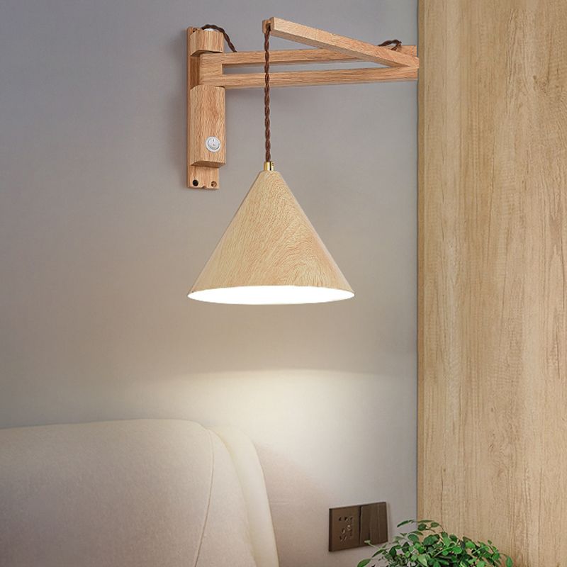 Muto Vintage LED Applique Legno/Metallo Legno/Noce Soggiorno