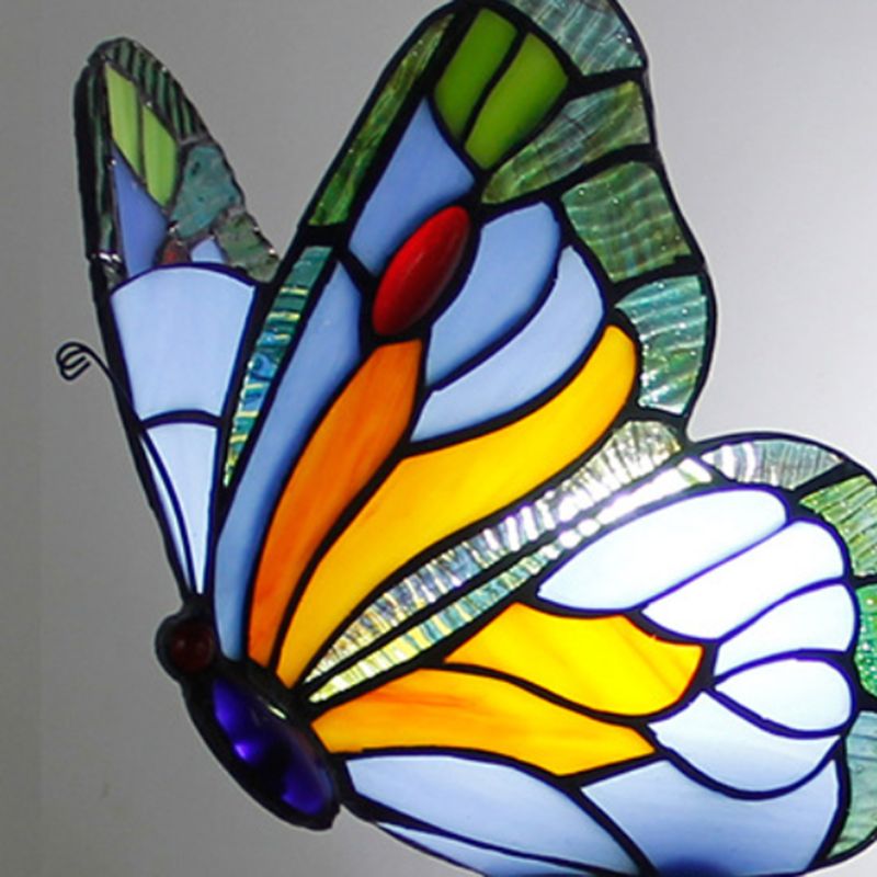 Arisha Design LED Bellissimo Decorativo Applique Metallo Vetro Artistica Farfalla Colorata Bagno