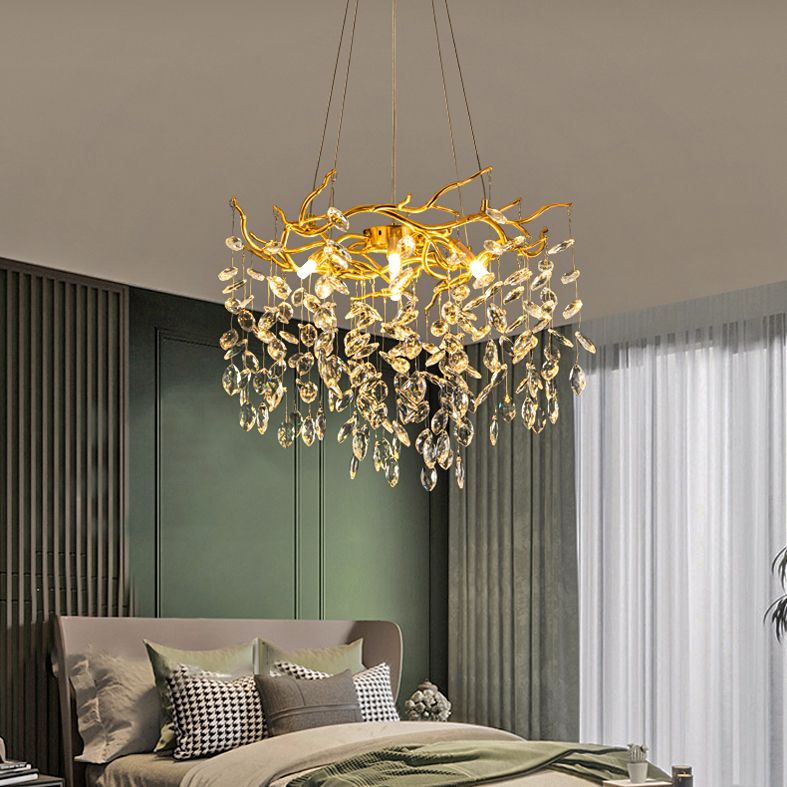 Marilyn Design LED Lampada a Sospensione Artistico in Metallo/Cristallo Oro Soggiorno/Camera da Letto