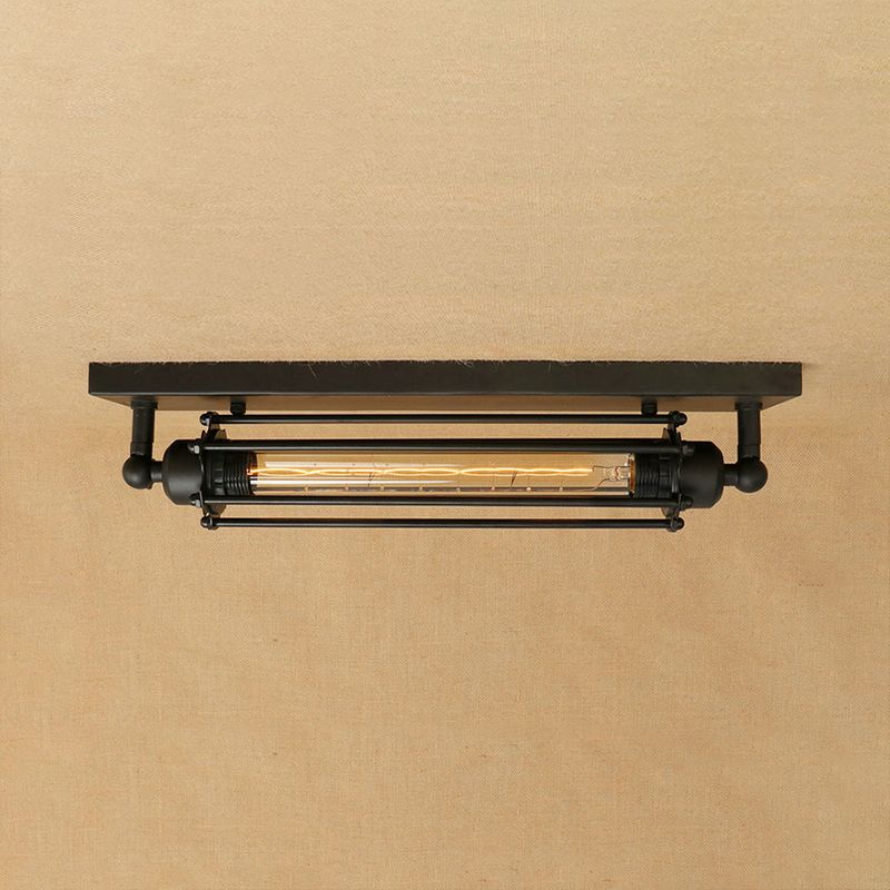 Arisha Industiale Rettangolare Metallo Vetro Applique