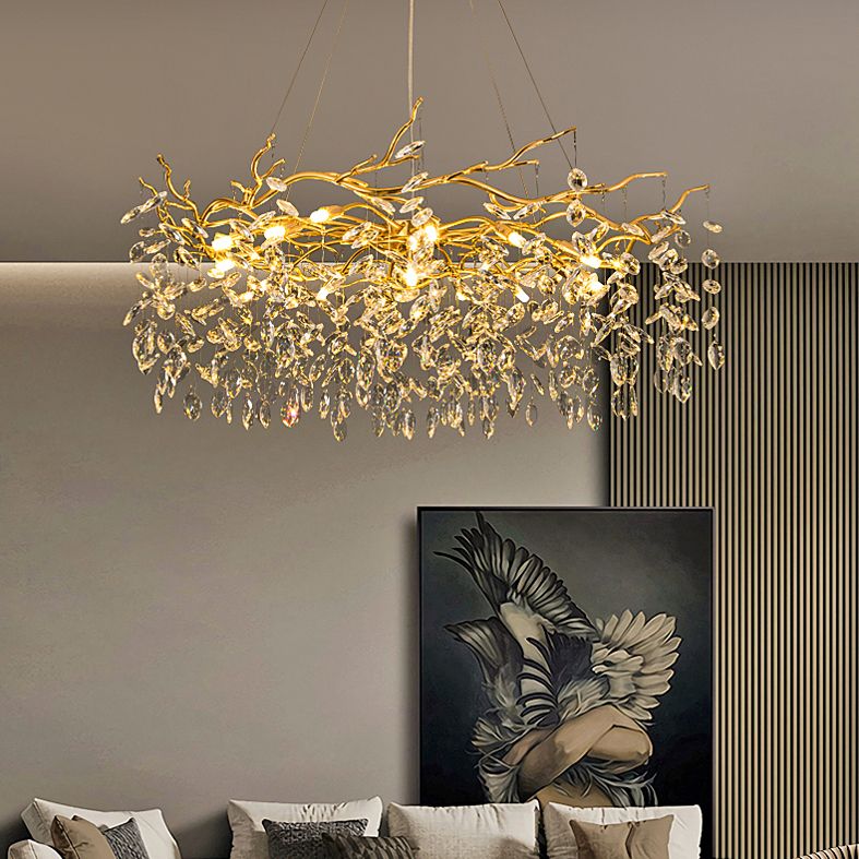 Marilyn Design LED Lampada a Sospensione Artistico in Metallo/Cristallo Oro Soggiorno/Camera da Letto