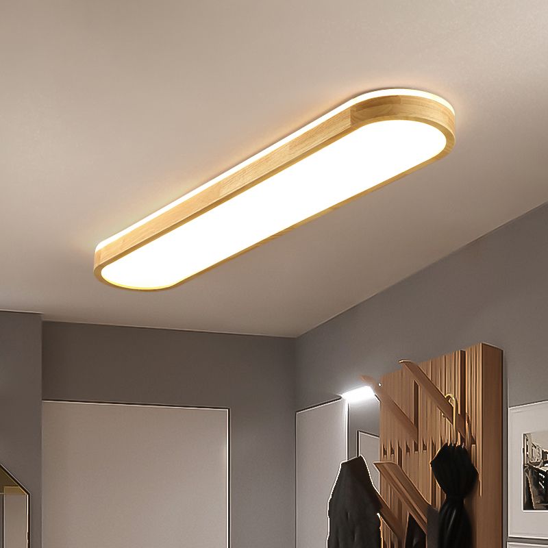 Muto Nordico Minimalista LED Ovale Legno Acrilico Plafoniere Cucina