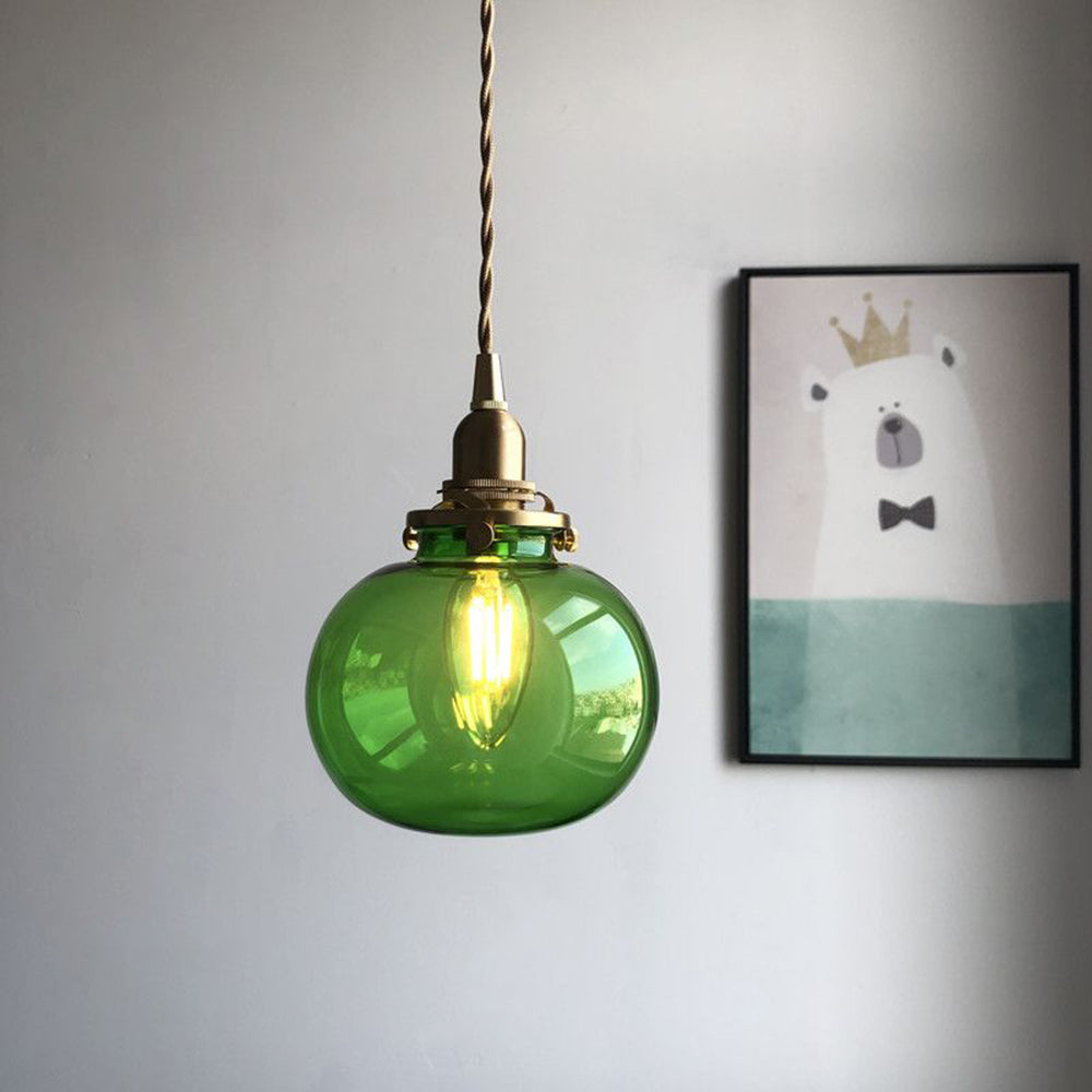 Valentina Retro Oval Vetro Metallo Lampade a Sospensione