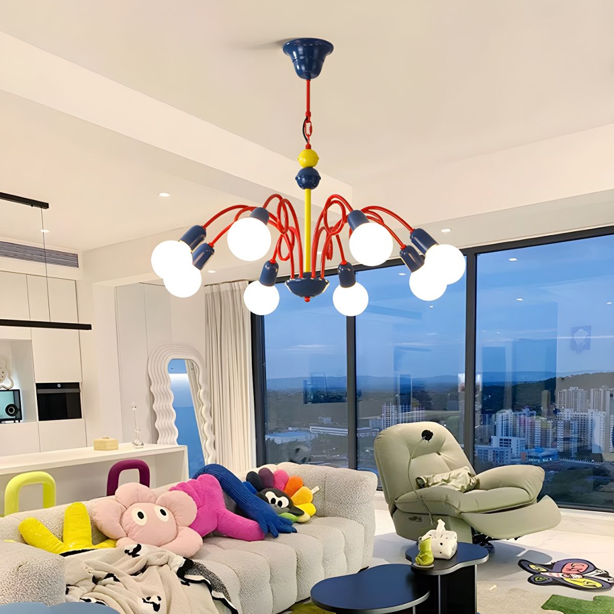 Valentina Moderno Metallo Lux Lampadario Multicolore Soggiorno/Sala da Pranzo