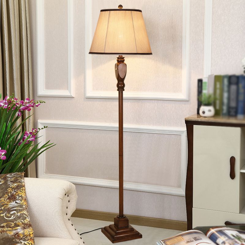 Tiffany Moderni LED Marrone Lampade da Terra Metallo Tessuto Soggiorno/Camera da Letto