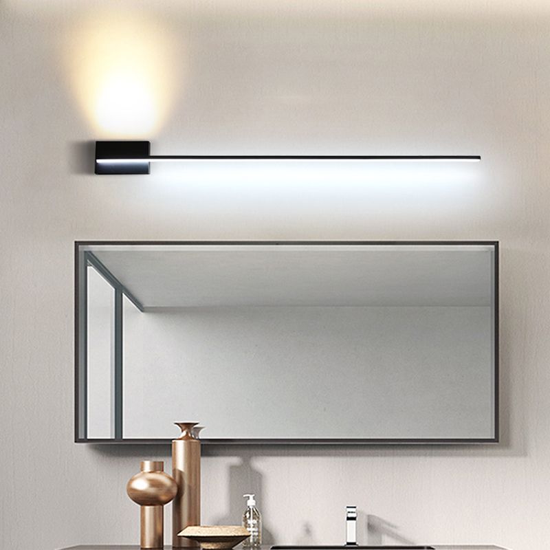 Arisha Minimalista LED Lineare Metallo Acrilico Vanità Applique Nero Bagno