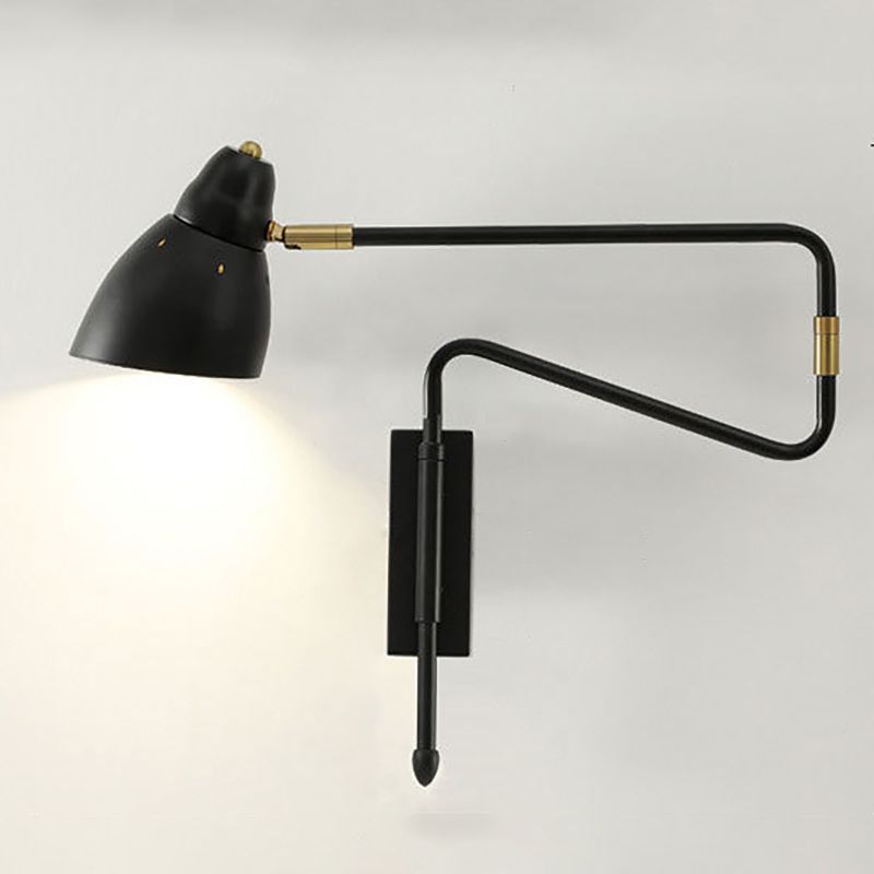 Arisha Moderne Design LED Regolabile Applique Metallo Nero/Oro Camera da Letto/Studio