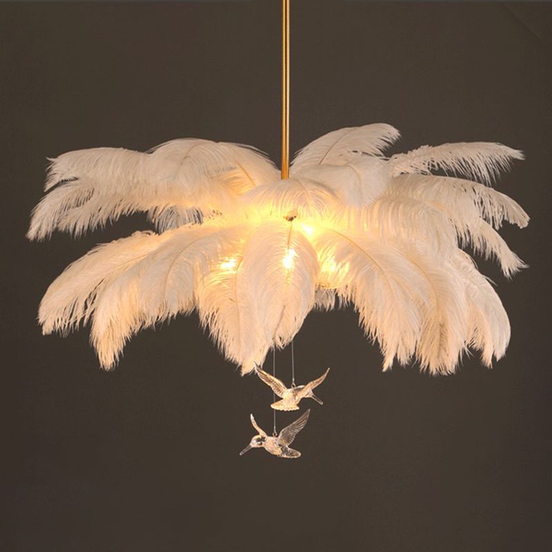 O'Moore Contemporaneo Elegante Piuma Struzzo Lampadari Soggiorno
