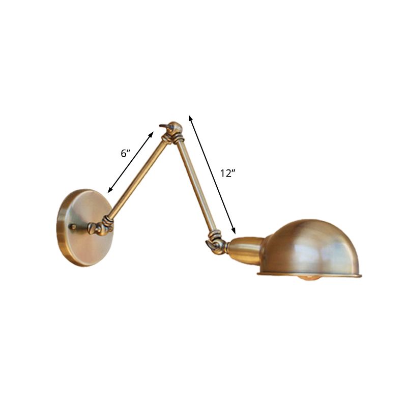 Epoch Vintage Industriale LED Applique Emisferico Regolabile Soggiorno/Camera da Letto/Sala Studio
