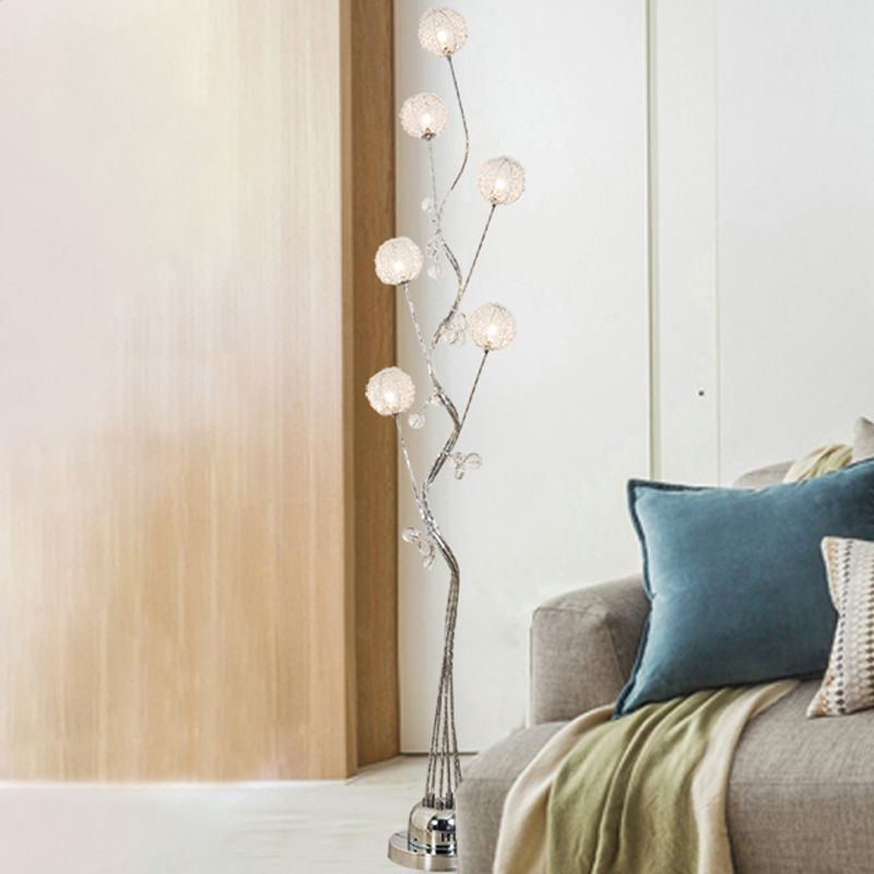Arisha Moderni LED Lampade da Terra Metallo Bianco Fiore Speciale Soggiorno/Camera da Letto/Sala Studio