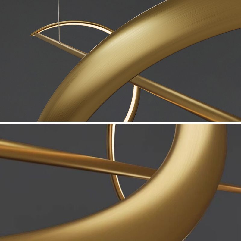 Arisha Lampada a Sospensione Metallo Ottone/Nero Onda Galleria d'Arte Minimalista