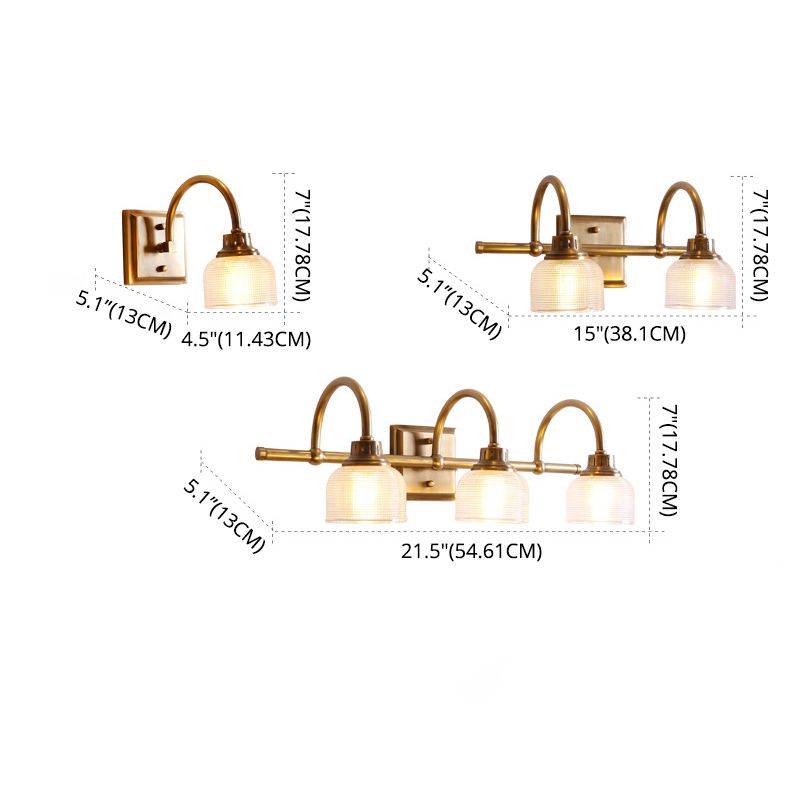 Silva Vintage Piccolo LED Applique Metallo Vetro Soggiorno/Camera da Letto/Bagno