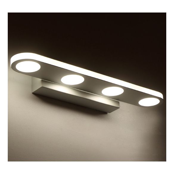 Arisha Moderno Applique Metallo/Acrilico Bianco Ovale Camera da Letto