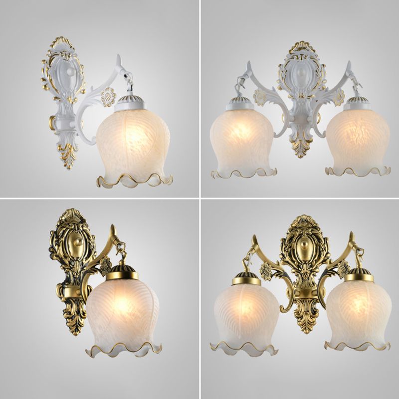 Arisha Bellissimo Design LED Applique Metallo Bianco Specchio Fiore Bagno/Soggiorno/Camera da Letto