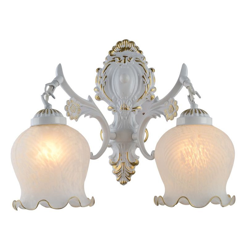 Arisha Bellissimo Design LED Applique Metallo Bianco Specchio Fiore Bagno/Soggiorno/Camera da Letto