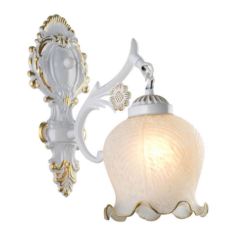 Arisha Bellissimo Design LED Applique Metallo Bianco Specchio Fiore Bagno/Soggiorno/Camera da Letto