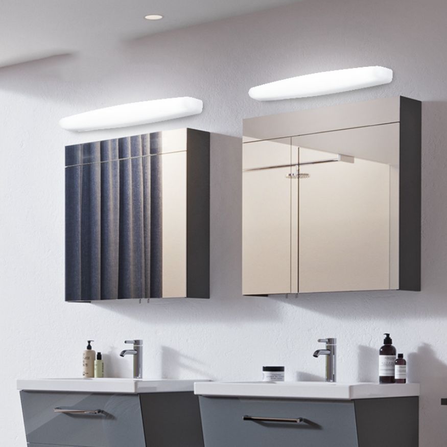 Arisha Moderno Classico LED Applique Metallo Bianco Specchio Bagno