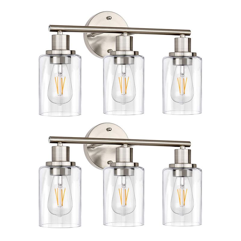 Silva Moderno Industriale LED Applique Metallo Argento Specchio Bagno