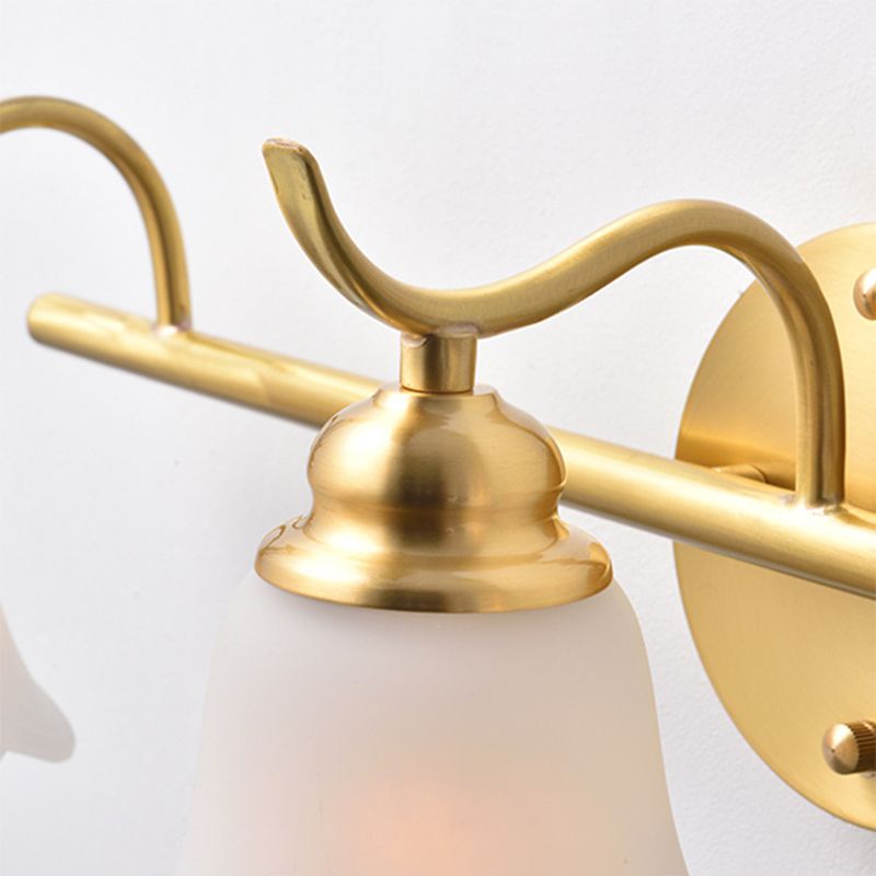 Arisha Design LED Fiore Elegante Applique Metallo Oro Specchio Bagno