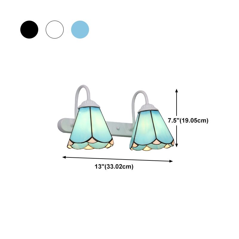 Arisha Minimalismo LED Applique Metallo Nero/Bianco/Blu Fiore Soggiorno/Camera da Letto/Bagno
