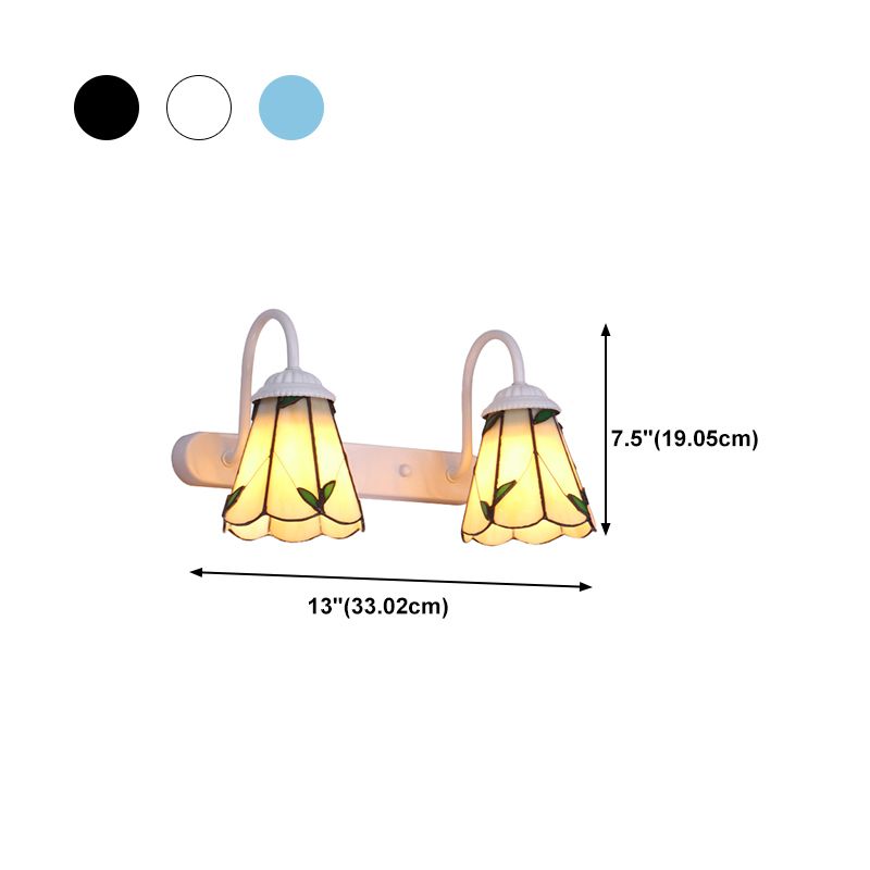 Arisha Minimalismo LED Applique Metallo Nero/Bianco/Blu Fiore Soggiorno/Camera da Letto/Bagno