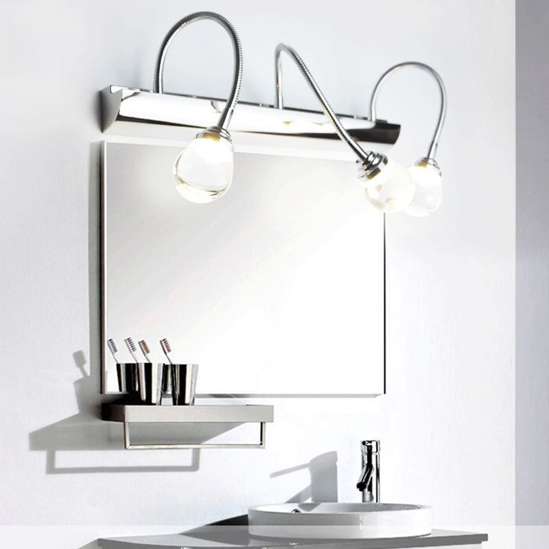 Arisha Moderno Curve Intorno Acciaio/Acrilico Applique Bianco