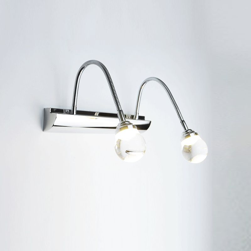 Arisha Moderno Curve Intorno Acciaio/Acrilico Applique Bianco