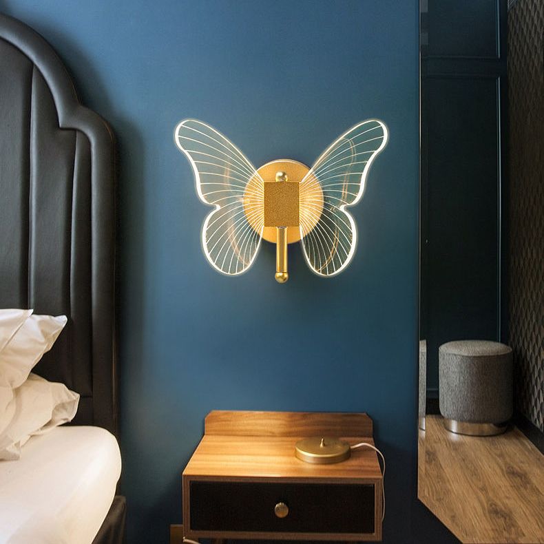 Arisha Design LED Farfalla Oro Applique Soggiorno/Camera da Letto/Bagno