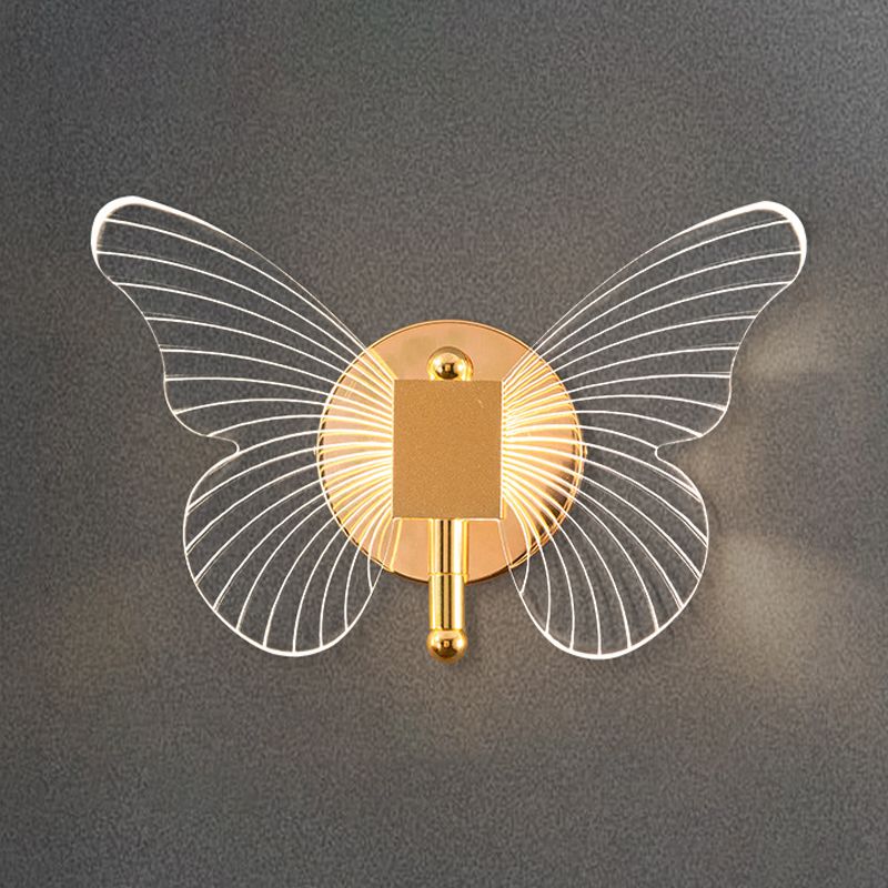 Arisha Design LED Farfalla Oro Applique Soggiorno/Camera da Letto/Bagno
