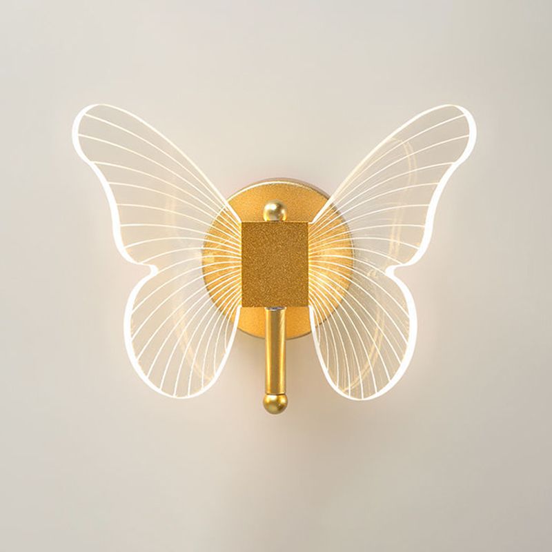 Arisha Design LED Farfalla Oro Applique Soggiorno/Camera da Letto/Bagno