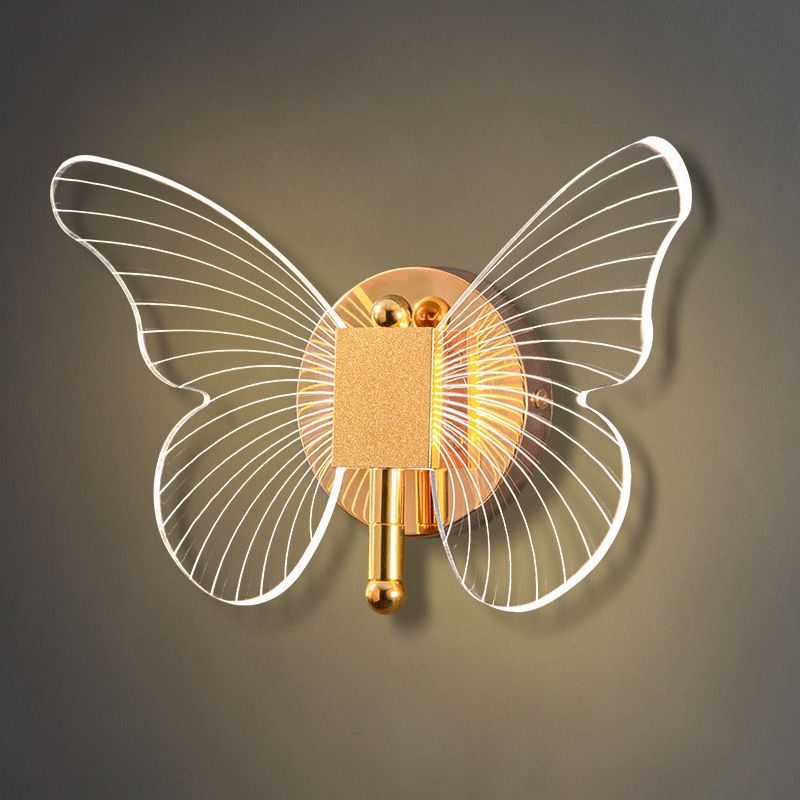 Arisha Design LED Farfalla Oro Applique Soggiorno/Camera da Letto/Bagno