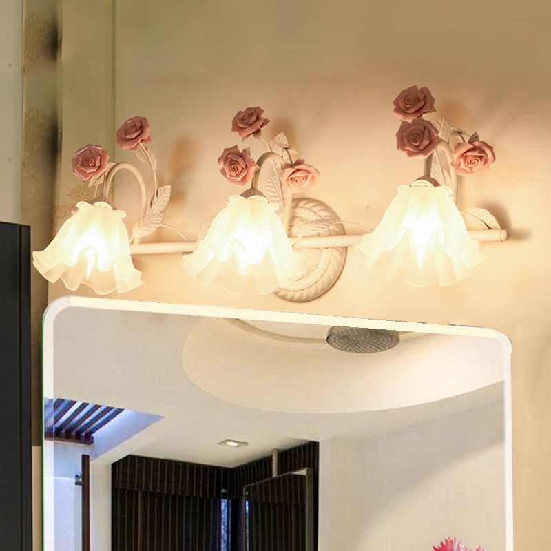 Arisha Vintage LED Fiore Metallo Applique Blu/Rosa Camera da Letto/Soggiorno/Bagno