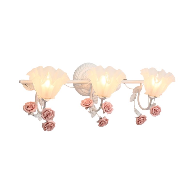 Arisha Vintage LED Fiore Metallo Applique Blu/Rosa Camera da Letto/Soggiorno/Bagno