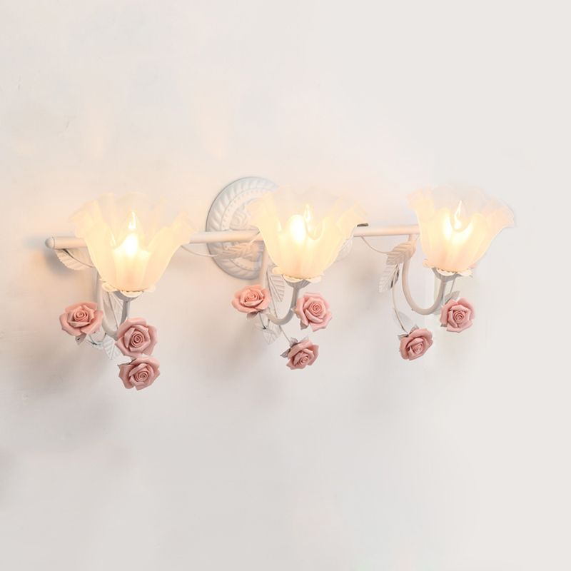 Arisha Vintage LED Fiore Metallo Applique Blu/Rosa Camera da Letto/Soggiorno/Bagno