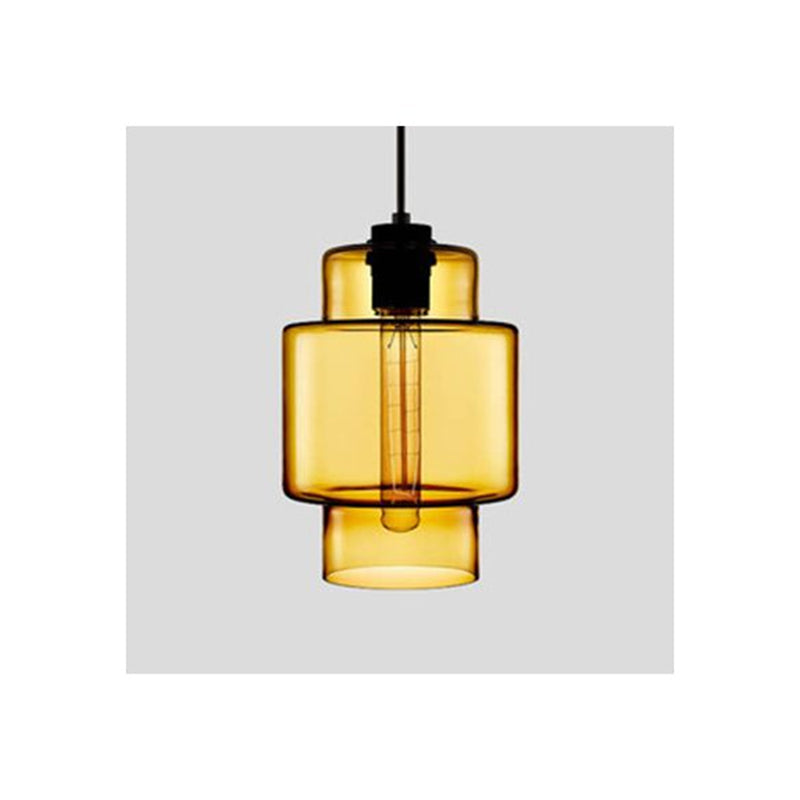 Arisha Art Deco Vetro Cilindrico Lampade a Sospensione