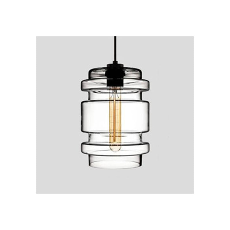Arisha Art Deco Vetro Cilindrico Lampade a Sospensione