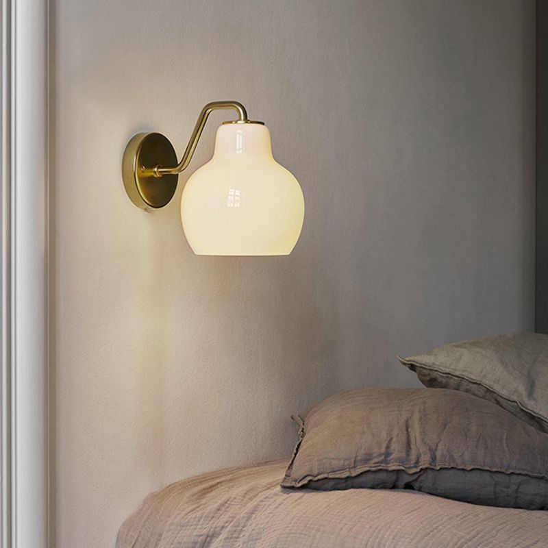 Valentina Vintage LED Lampada da Parete Metallo Vetro Bianco Soggiorno/Camera da Letto